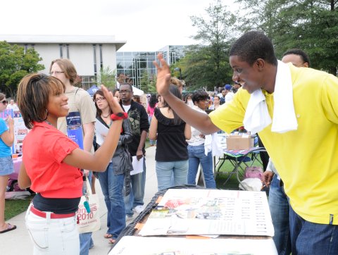 Students at Main Street Organization Fair