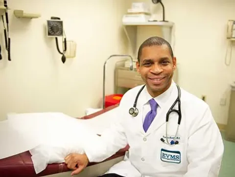 Dr. Thomas Kimble in an exam room.