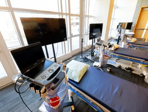 Set up for ultrasound lab for students