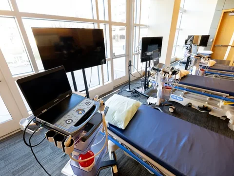 Set up for ultrasound lab for students