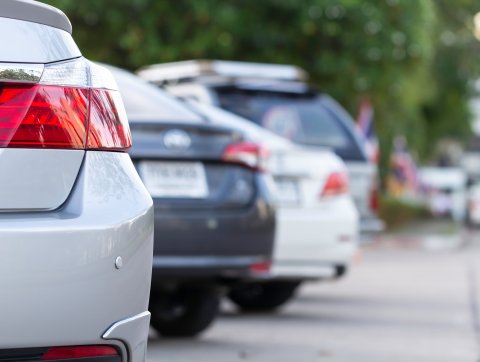 Cars parked in parking lot