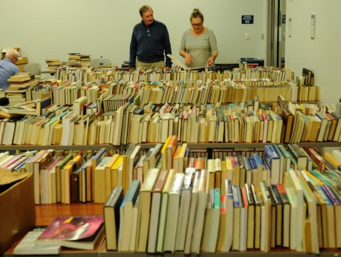 library book sale preparation