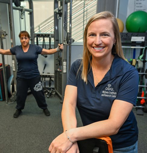 Leryn Reynolds, Ph.D. poses for a portrait in the Old Dominion University Wellness Institute and Research Center
