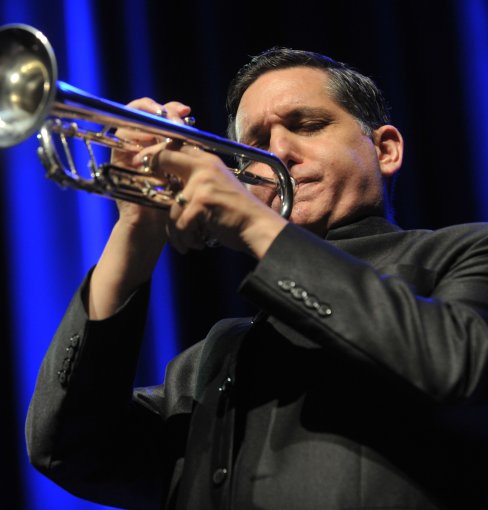 Rex Richardson playing the trumpet