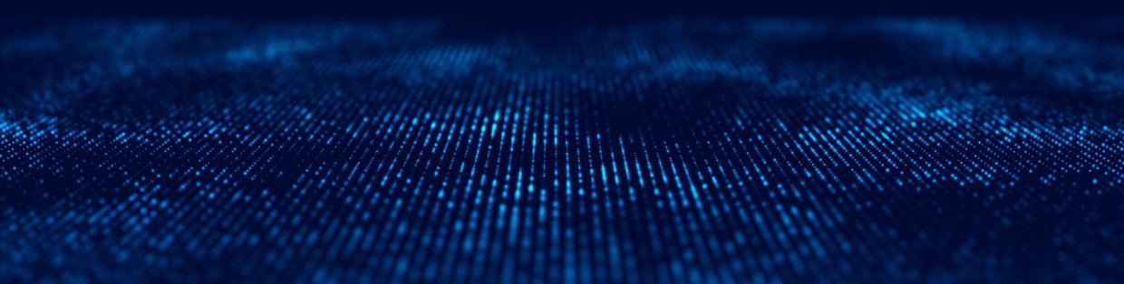 A cyber wave with tiny blue lights sporadically lit up. 