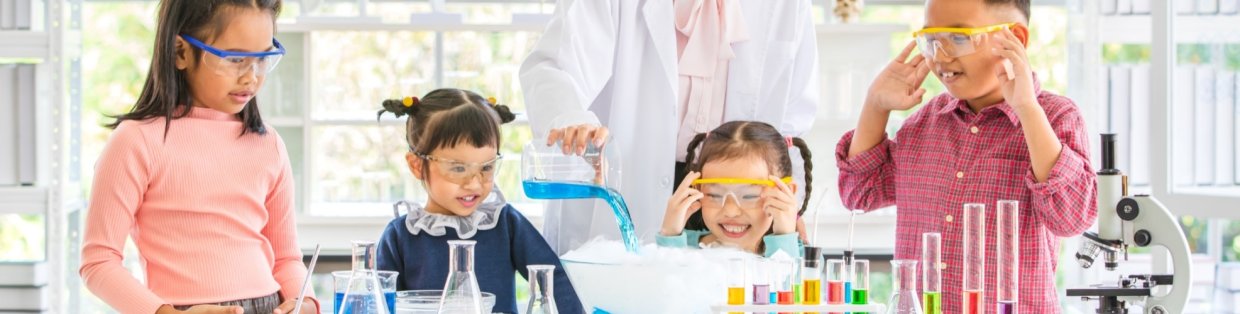 Young children in a classroom. 