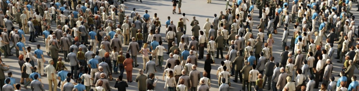 an AI generated image of a crowd of people circling a couple in the center. 
