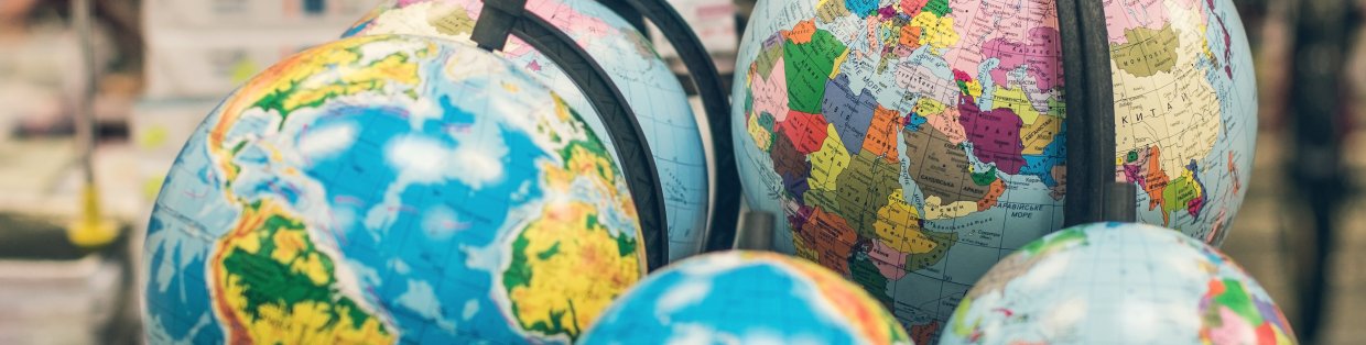 African American Studies banner image with a pile of globes.