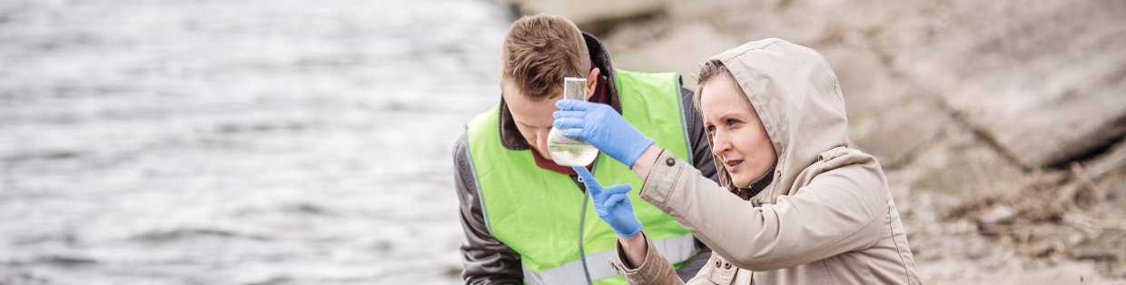 Environmental Health Students at a river