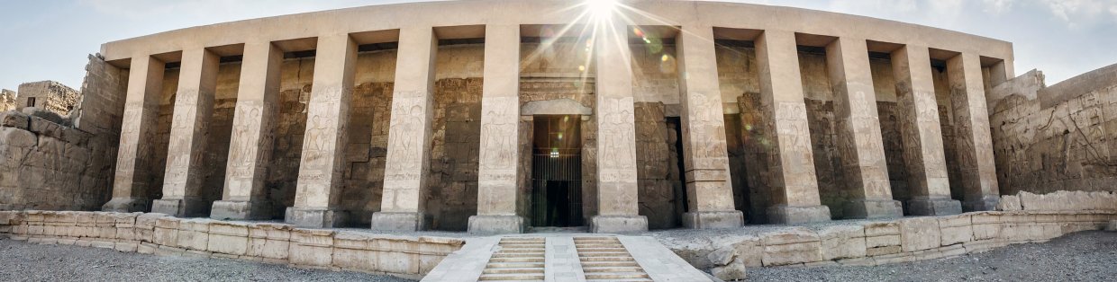 stone columns with a path. 