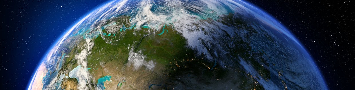 A shot of Earth from space. 