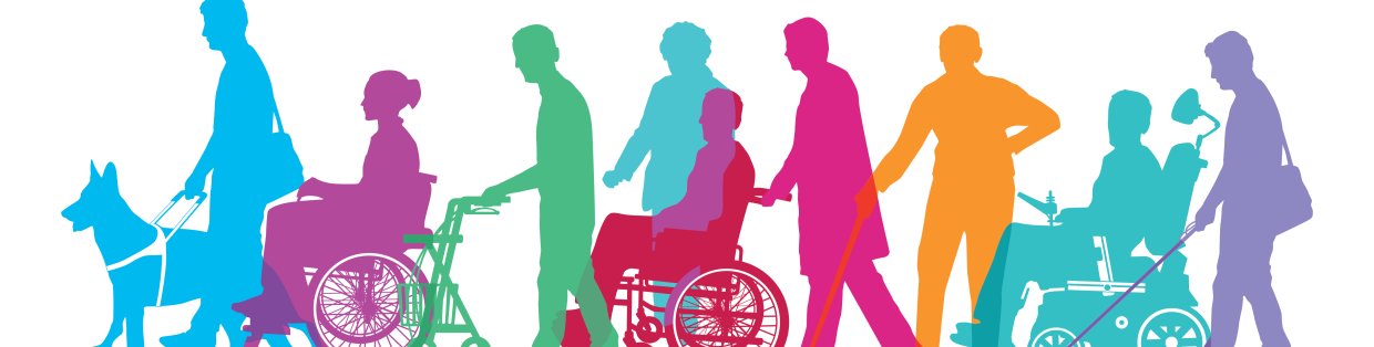 multi-colored images of people's outlines. 