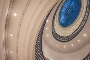 Ceiling With Blue Glass