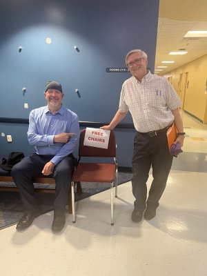 Two men in a building