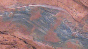 A photo of the side of a rock.