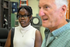 Morgan Gendel and Hannah Moore in a workshop