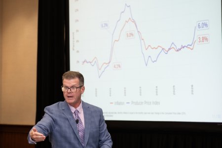 Bob McNab presents at the midyear economic forecast