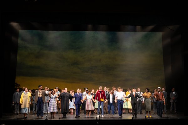 A stage full of actors and others for the opera "Virginia v. Loving."