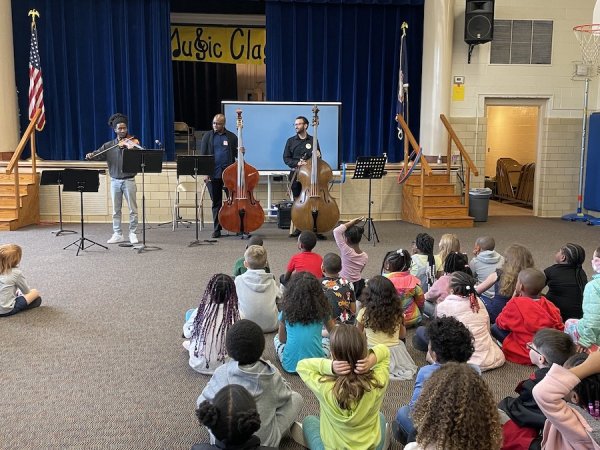 Virginia Symphony Orchestra African American Fellowship Program musicians performed for public school students in Hampton Roads. Photo courtesy of Virginia Symphony Orchestra