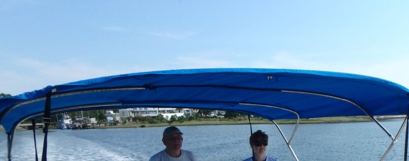 Research crew on boat