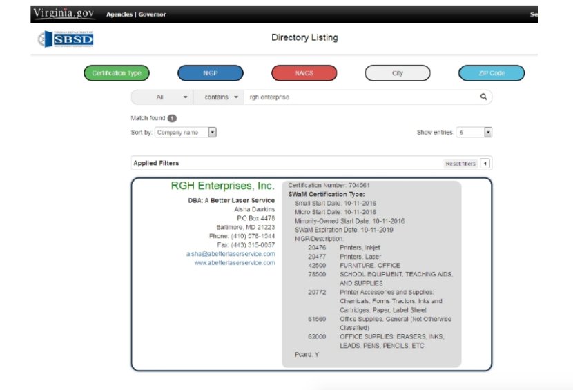 Search by company name