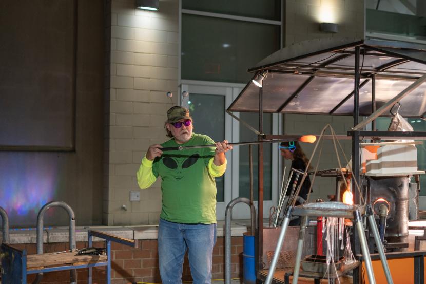 The Chrysler Museum hosts a glassblowing exhibition. Photo N