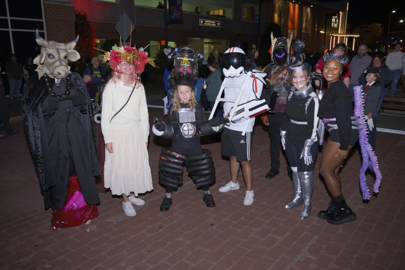 Costume contestants pose for a group photo at the end of the