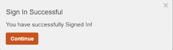 A pop of saying Sign In Successful where you need to click o