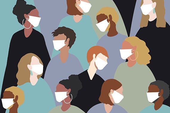 An Illustration of profiles of many people of many races wea