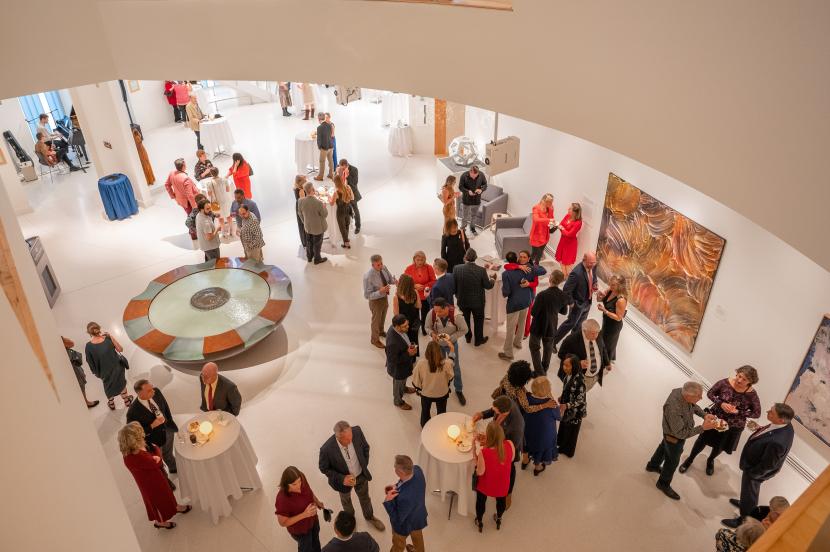An opening reception is held in the Barry Art Museum to kick