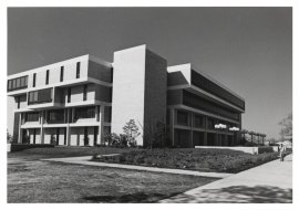 exterior of library building in 1970