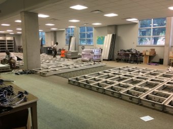 Perry Library first floor construction