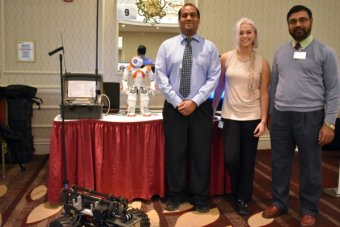 Photo of (L to R) Lasitha Vidyaratne, Caroline Kuzio and Kha