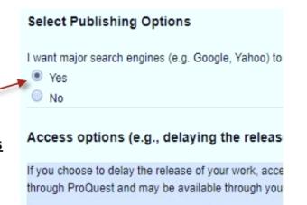 select publishing options
