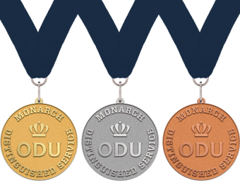 ODU medals in gold, silver, and bronze.