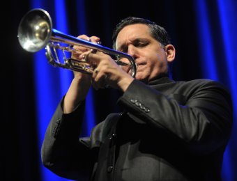 Rex Richardson playing the trumpet