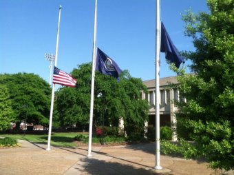 Picture of ODU flags at half-staff