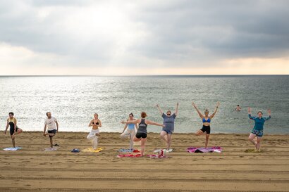 Group Beach Yoga