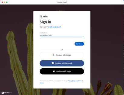 Creative Cloud Sign In
