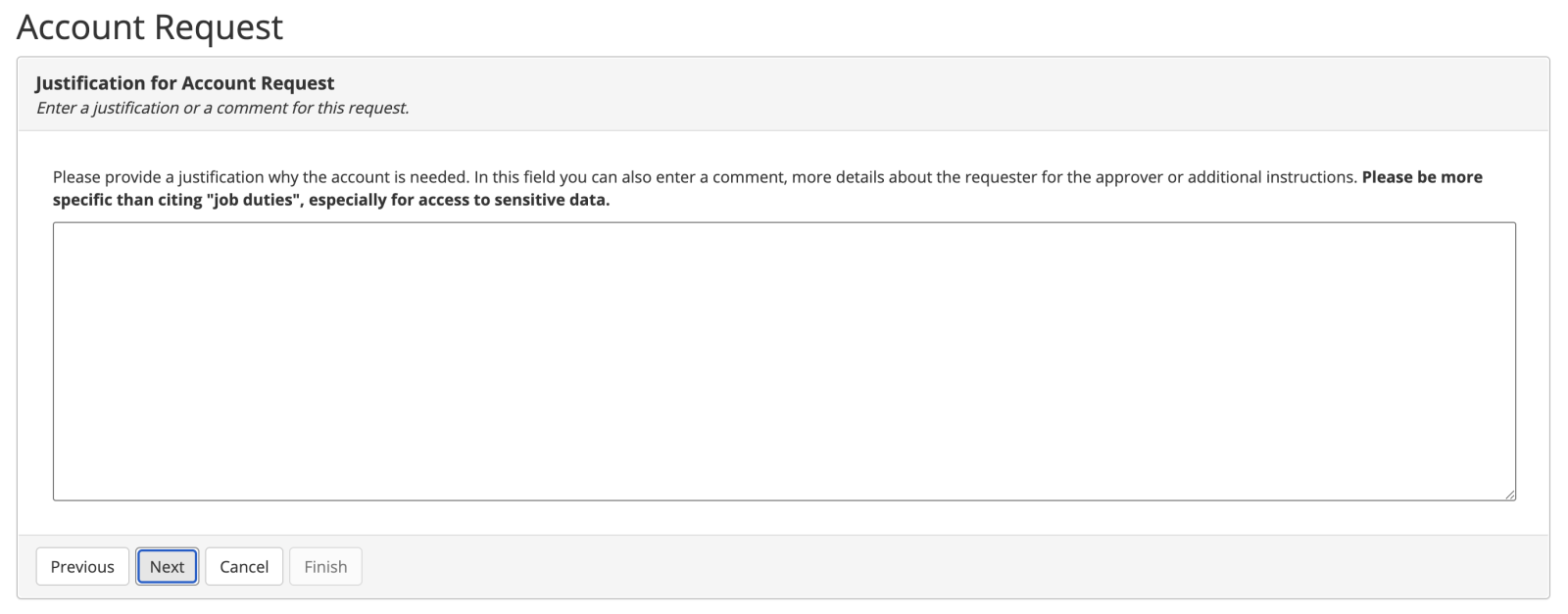 Account justification