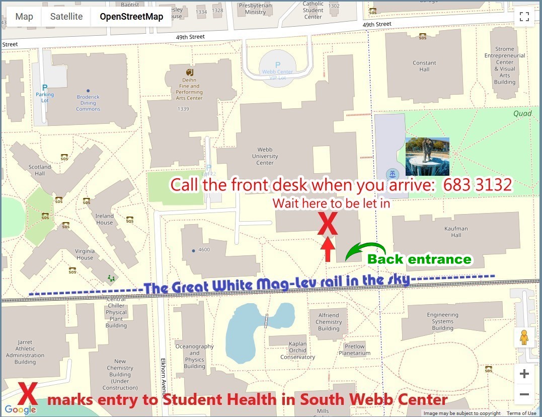 student health services map
