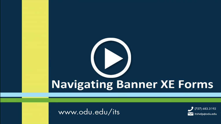 Navigating Banner XE Forms (video)